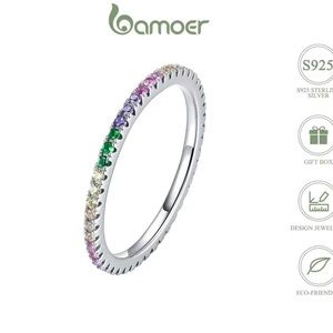 925S Band With Colorful Zircon Stones